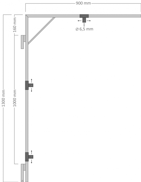 Držiak motívov na stĺpy VO pre dekory 90 - 130 cm (max.)