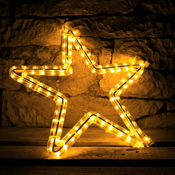 LED svetelný motív hviezda - teplá biela