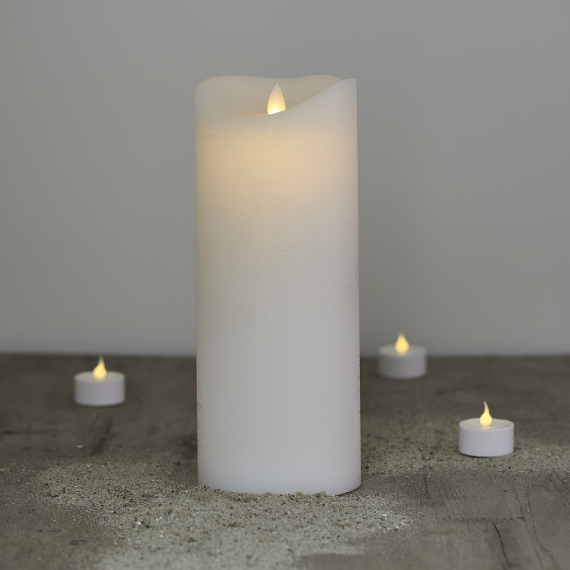 SIRIUS LED sviečka Exclusive 25cm x 10cm biela