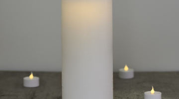 SIRIUS LED sviečka Exclusive 20cm x 10cm biela