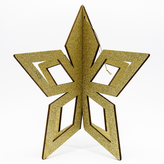 DECOLED 3D Zlatá hviezda 30cm