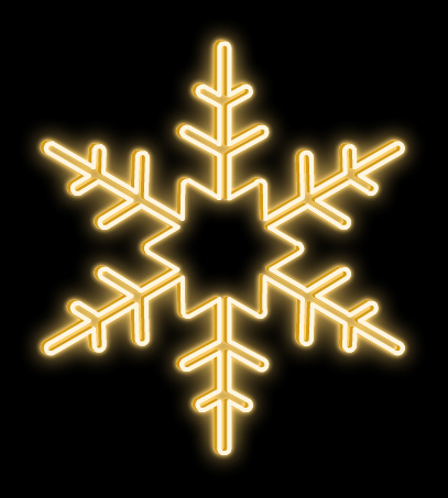 LED svetelná vločka s hviezdou v strede na VO, priemer. 80 cm, teplá biela