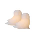 LED sviečka sova, biela, sada 2 kusy, 10 cm – Obrázok 2