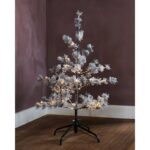 LED svetelný stromček , 90 cm, zasnežený