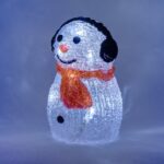LED svetelný snehuliak, 15 cm – Obrázok 2