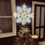LED svetelná vločka, závesná, priemer. 100 cm, teplá biela – Obrázok 2