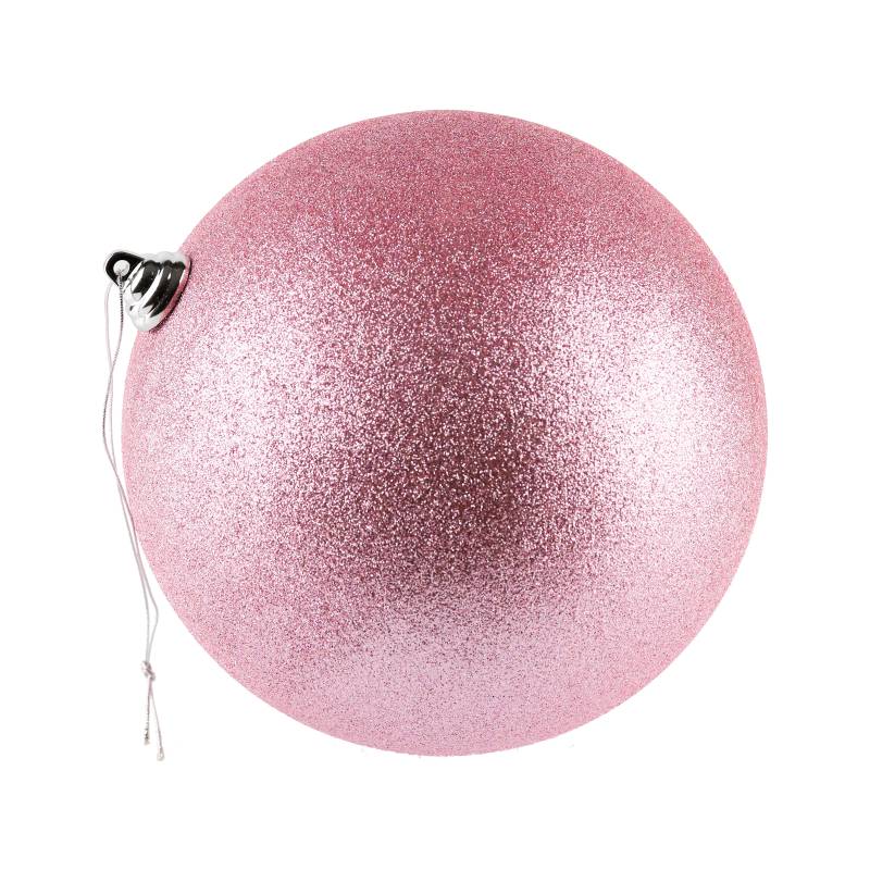 14449_B20RGG-heureka Vianočná ozdoba - plastová guľa 1 ks, priemer 30 cm, jemne ružová, glitter, interiér – Obrázok 1