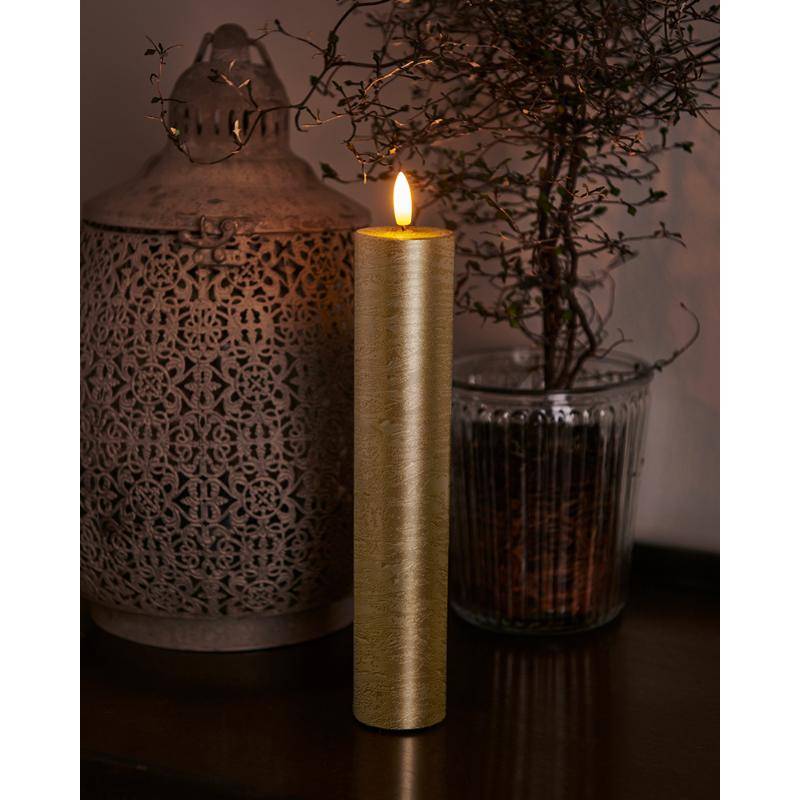 16417_80762-heureka Vosková LED sviečka Sille, 20cm, zlatá, priem. 5 cm – Obrázok 1