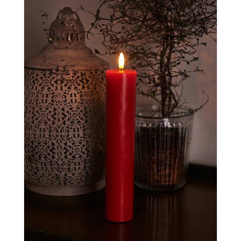 16426_80769-heureka Vosková LED sviečka Sille, 25cm, červená, priem. 5 cm – Obrázok 1