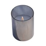 LED sviečka v skle, 7,5 x 12,5 cm, šedá – Obrázok 7