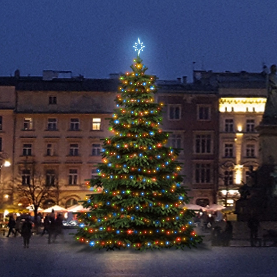 9100_TRS201M-l LED svetelná sada na vianočné stromy vysoké 6-8 m, farebná – Obrázok 1